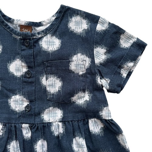Tea Collection Linen Neko Polka Dot Play Dress Size 5 - Picture 2 of 4