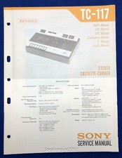 Original Sony TC-117 / Cassette-Corder Service Manual -- 2
