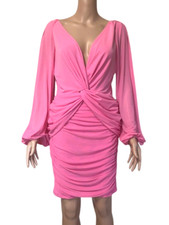 FASHION NOVA Dress Body-Hugging Hot Pink Size Large NWT
