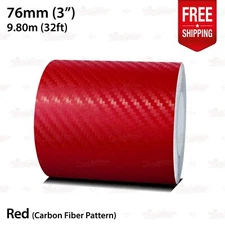 CARBON FIBER RED 3" 76mm Roll PIN STRIPE PinStriping TAPE Decal Vinyl Sticker