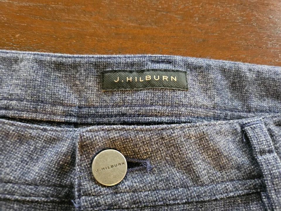 Pantalones de vestir para hombre J. Hilburn 40 x 27 azul marino lana cachemir Foto 3 de 4