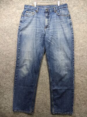 Chaps Jeans Mens 34 x 32 Mid Rise Relaxed Fit Medium Wash 5-Pocket Denim