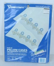 Vogart Crafts 8701E Embroidery or Painting Pair Of Pillow Cases Floral