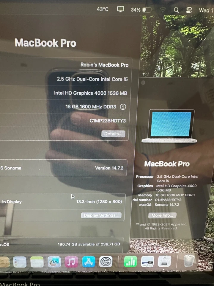 Apple MacBook Pro 13" 2012 · i5 · 16GB · 240GB, foto 3 di 5