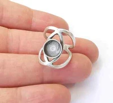 Silver Ring Blank Base Bezel Settings Cabochon Base Mountings Adjustable