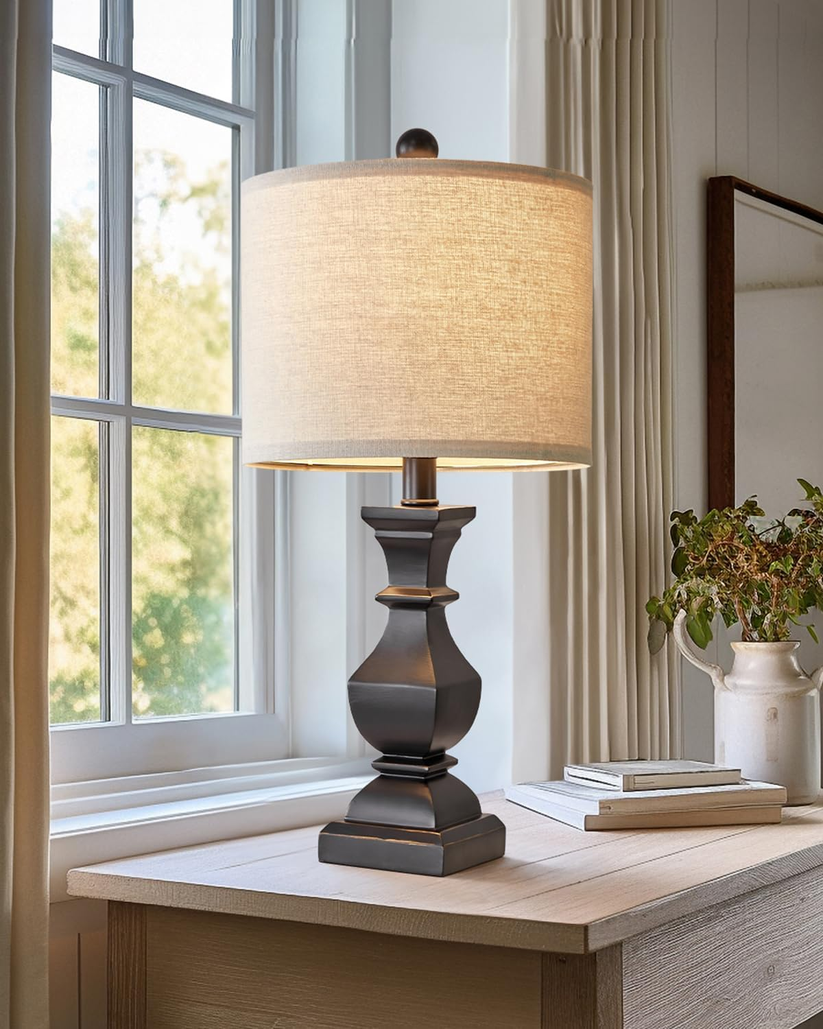 20.5'' Bedside Table Lamp for Bedroom Nightstand - Farmhouse Lamp for Living Roo
