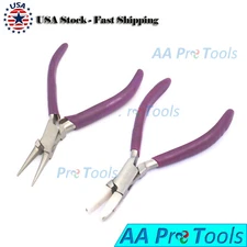 Double Nylon Jaw Flat & Round Nose pliers Jewelry Making tools 2 Pcs