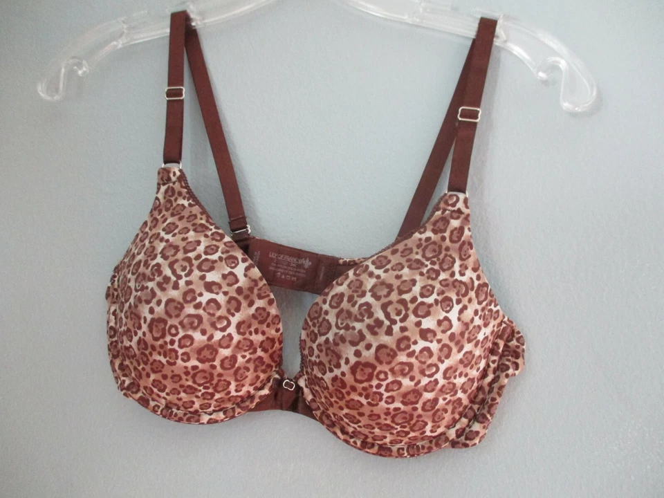Sujetador push-up con aros estampado animal marrón talla 34 C Lily of France para mujer Foto 3 de 4