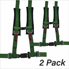 Pair Of Green Four Point Safety Harnesses W Ez Automotive Style Buckle