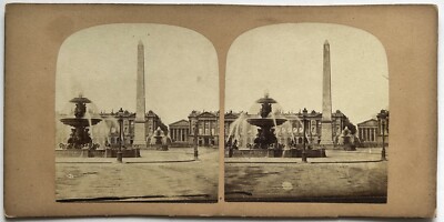 FRANCE Paris Place De La Concorde C1860 Foto Stereo Albumin Vintage P78L2n