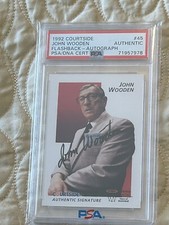 John Wooden UCLA HOF 1992 Courtside Card Signed Auto PSA/DNA Cert. 🏀