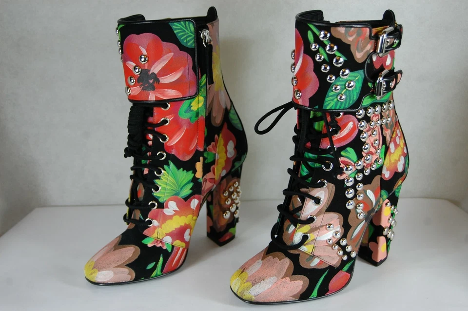 40/10❤️$3000 Giuseppe Zanotti LTD TACONES ALTOS NEGRO VERDE ROJO ROSA BOTINES Foto 4 de 4