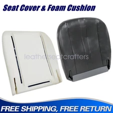 Driver Bottom Leather Seat Cover & Foam Pad Dark Gray For 03-14 Chevy C Series