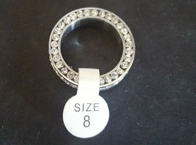Anello Acciaio Inox Strass Trasparente IN da Donna Gioiello - Immagine 3 di 3