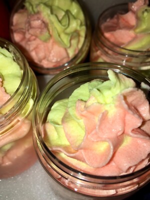All natural Exfoliating sugar scrub made with real Shea butter extra moisturizin