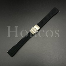22 MM Black Silicone Rubber Watch Strap Fits Blancpain X Swatch Pacific Ocean