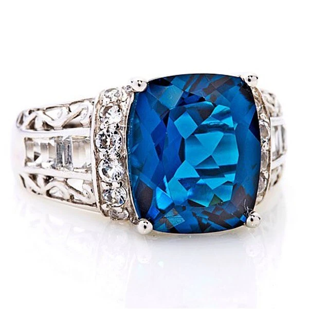 QVC Victoria Wieck Simulated 5.52ct London Blue and White Topaz