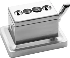 Classic Tabletop Quad Table Cigar Cutter Brushed Finish for 52 and 60 Ring Gauge