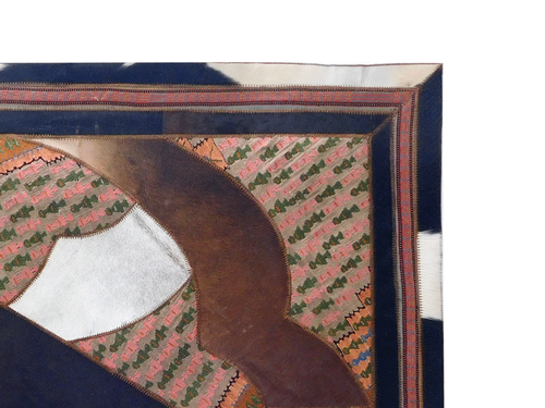 NEW Modern Luxury: Exquisite Handmade Cowhide & Persian Patchwork Area Rug 9-197 - Bild 6 von 8