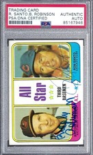 1974 Topps #334 Brooks Robinson Ron Santo PSA/DNA Dual Signed Auto Autograph