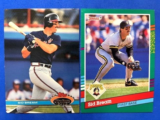 MLB - Sid Bream 1991 Topps Stadium Club & 1991 Donruss Baseball - Braves