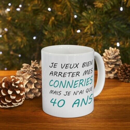 Mug Cadeau Anniversaire 40 Ans impression artisanale française en