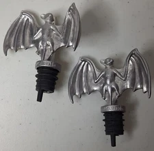 Baccardi Rum, Bottle Stopper Pourer , Lot Of 2 , Bat Figure