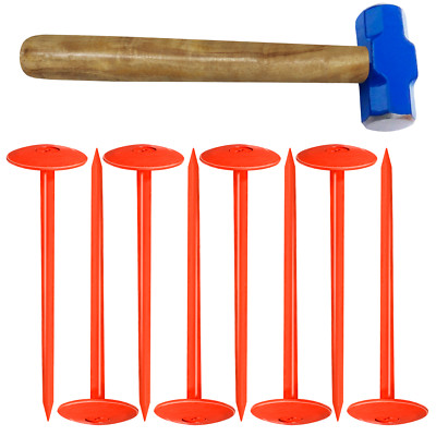 FEBTECH-SepticTank Marker for Property line Markers-2.7''x10'' Pack of 8+1 Hammer