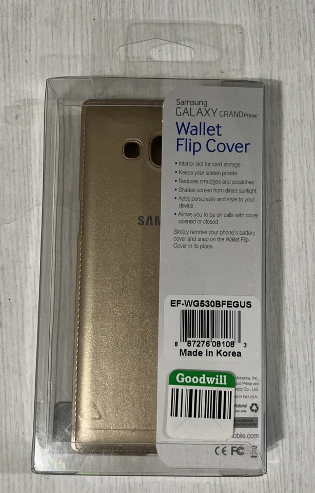 Samsung Galaxy Grand Prime Wallet Flip Cover, Gold - Изображение 2 из 2