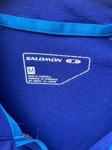 Men's Salomon Fleece Jacket Blue ActiTherm Medium MidLayer - Picture 2 of 3