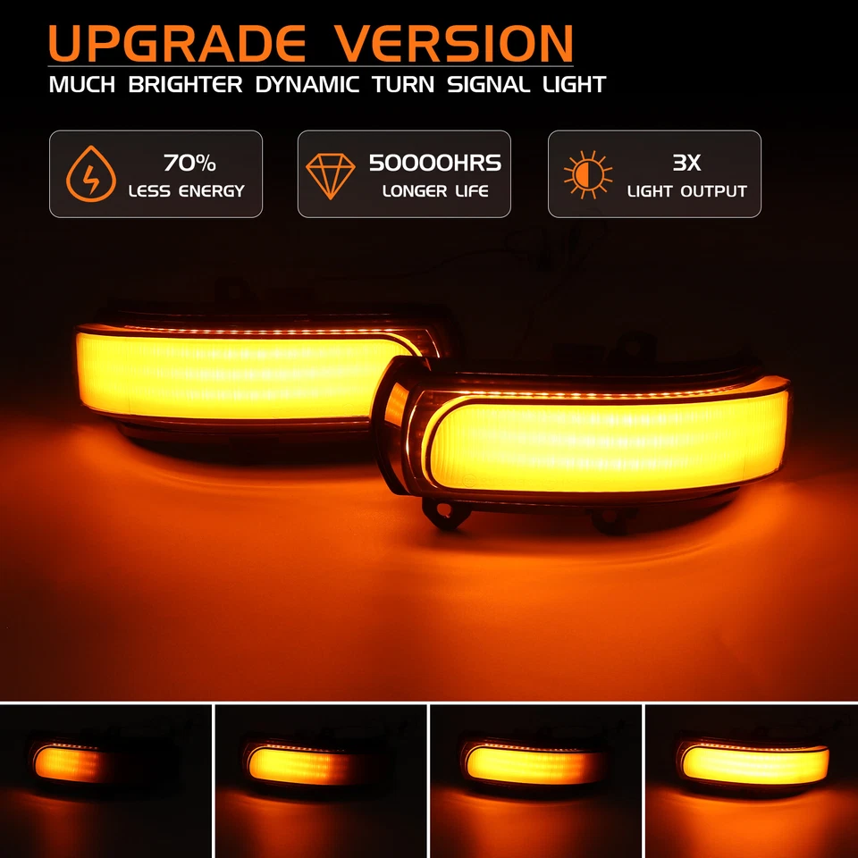 For Scion Tc 2011-2016 xB 2008-15 Smoked Sequential LED Mirror Turn Signal Light - Image 2 of 4