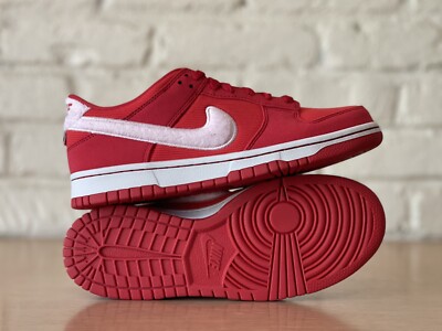 Nike Dunk Low 'Valentine's Day' Red Sneakers GS Size 6Y / Women 7.5 FZ3548-612