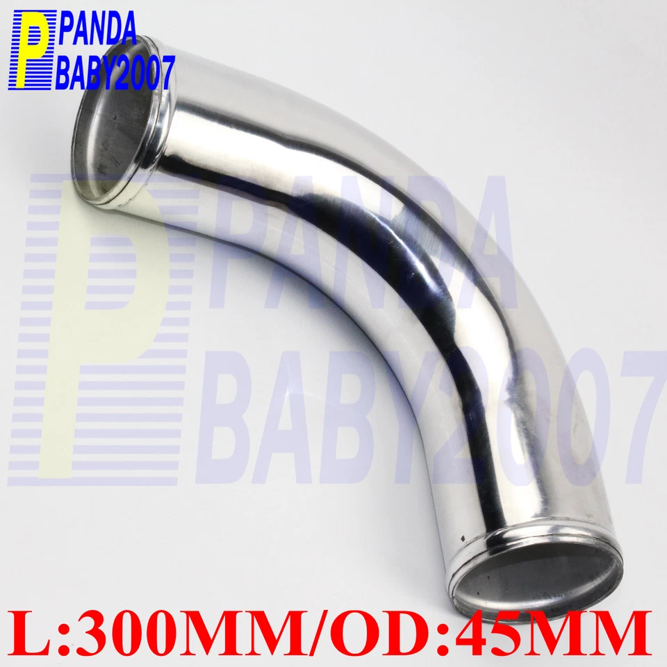 TUBO INTERCOOLER 45MM CODO 90 GRADOS ALUMINIO PULIDO 1.75IN 1 3/4" L=300MM Foto 3 de 4