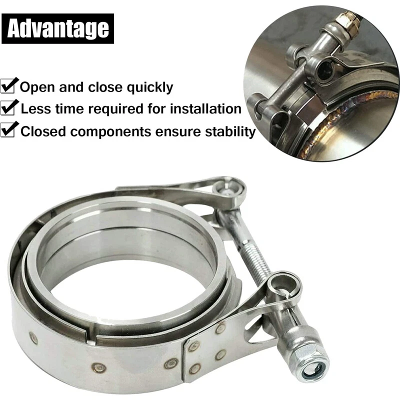 3" V-Band Flange&Clamp Kit Male/Female With Ridge Exhaust Steel X4 PCS Foto 3 de 4