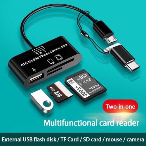 3 In 1 Type-c Micro USB SD TF Phone Card Reader Adapter for Android Samsung *157 - 第 14/14 張圖片
