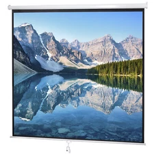 84 inch Pull Down Projector Screen Foldable and Portable Sided 1:1 Ratio White