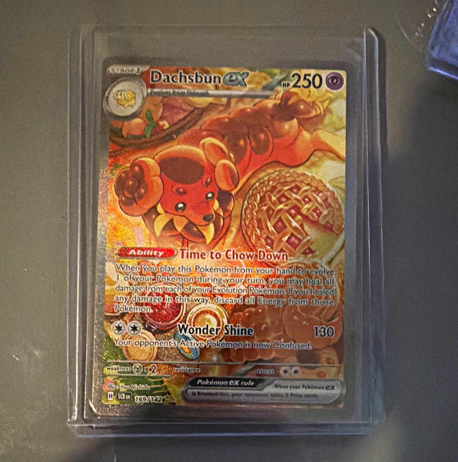 Pokemon TCG Dachsbun ex 169/142 SV07 Stellar Crown Ultra Rare Full Art Holo
