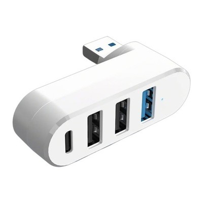 4 Port USB 3.0 2.0 Hub 180° Rotatable USB C High Speed Data Transfer Disk