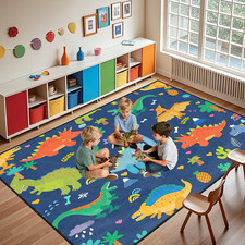 Kossmjx Kids Dinosaur Rug For Room - 9X12 Dinosaurs Rugs For Boys Bedroom