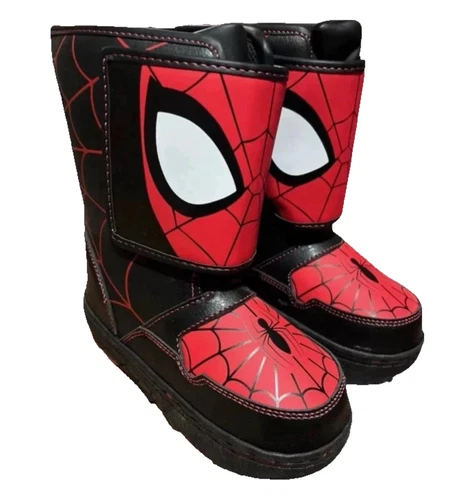 Marvel Boys Toddler 10 Spiderman Light-up Insulated Mid-Calf Winter Boots NEW - Picture 7 of 24
