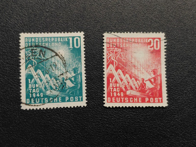Bund MiNr. 111-112 Eröffnung des 1. Deutschen Bundestages 1949 gestempelt