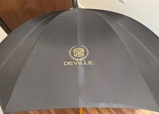 Cadillac Deville Large Black Golf Umbrella Gold Car Logo Great Dad Gift Sporty