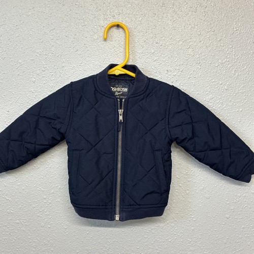 Oshkosh B'Gosh Boys Size 12 Month Blue Retro Style Winter Jacket Coat Full Zip