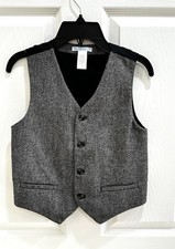Janie and Jack Boy's Gray Wool Blend Tweed Vest Size 8 years