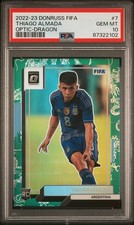 PSA 10: 2022-23 Panini Donruss #7 Rookie Optic Dragon Prizm - Thiago Almada /8