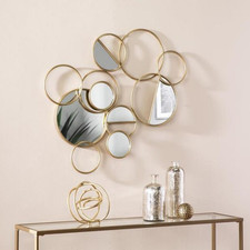 Luxury Abstract Gold Wall Mirror Modern Circle Decorative Wall Decor