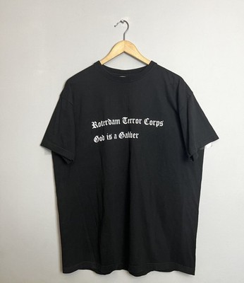 Vintage 00s Rotterdam Terror Corpse God Is A Gabber Band Tee xl