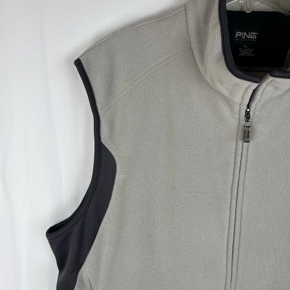 Ping Golf Collection Men’s Full Zip Fleece Golf Vest Beige XL - Image 4 of 4