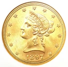 1897 Liberty Gold Eagle $10 Coin - Certified NGC MS65 - $5,500 Value