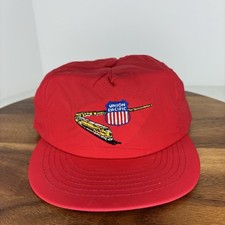 Vintage Union Pacific Train Logo Red Embroidered Snapback Hat Adjustable Cap
